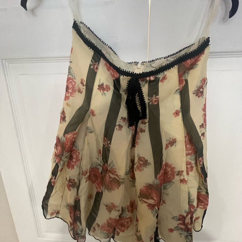 Anna sui Floral Chiffon silk skirt